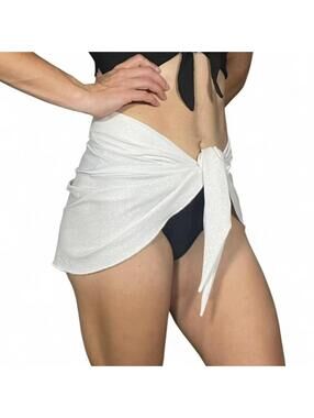 White Soirée Miami Beach Glitter Wrap Skirt Cove Up